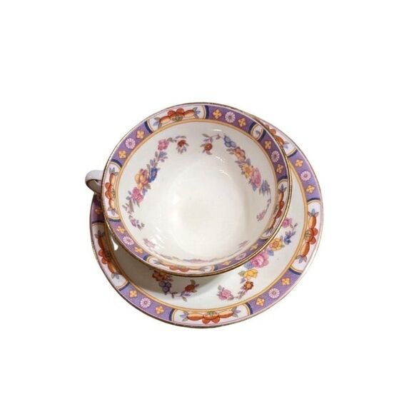 VINTAGE ANSLEY BONE CHINA CUP & SAUCER MADE IN ENGLAND - Picture 1 of 5